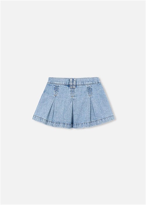 Mayoral Kız Çocuk Pileli Denim Etek Mavi 3905