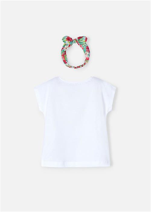 Mayoral Kız Çocuk Saç Bantlı Tişört Beyaz 3009