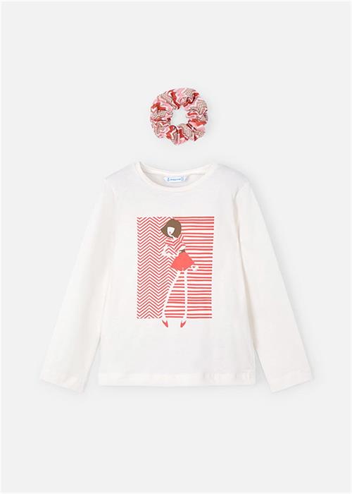 Mayoral Kız Çocuk Saç Tokalı Tişört Kemik 3016