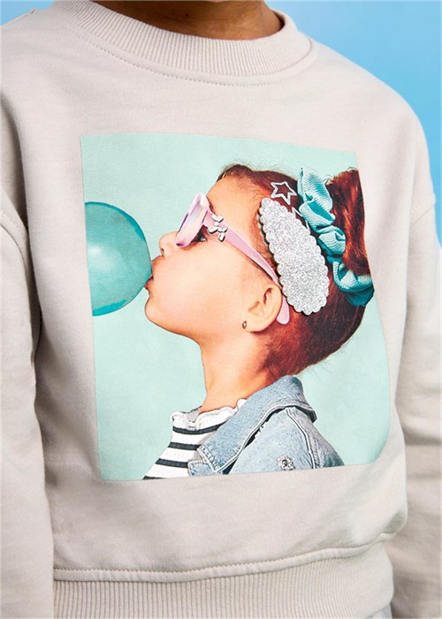 Mayoral Kız Çocuk Sweatshirt Gri 3401