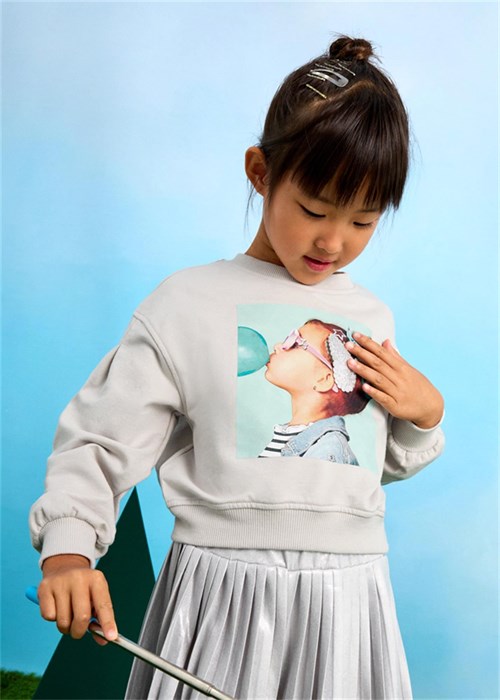 Mayoral Kız Çocuk Sweatshirt Gri 3401