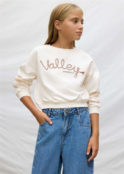 Mayoral Kız Çocuk Sweatshirt Krem 6401