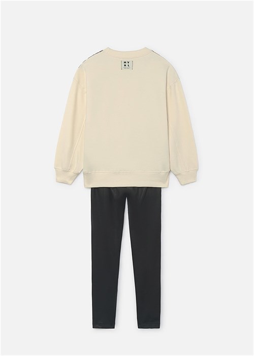 Mayoral Kız Çocuk Sweatshirt Tayt Takım Siyah 7763