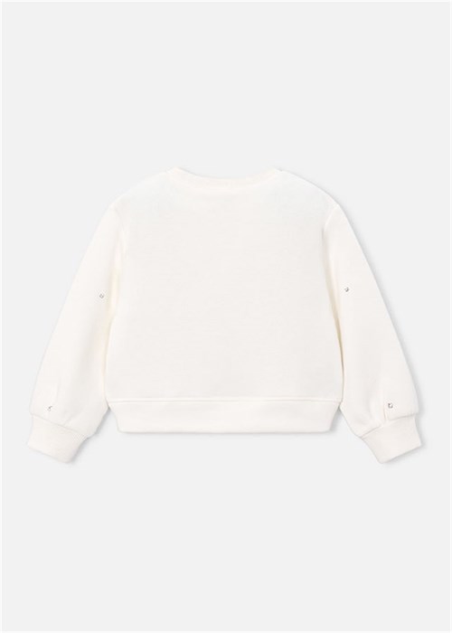 Mayoral Kız Çocuk Taşlı Sweatshirt Beyaz 4408