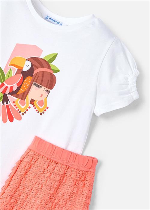 Mayoral Kız Çocuk Tişört Şort Takım Turuncu 3211 