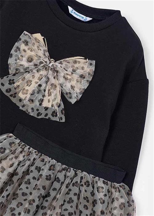 Mayoral Kız Çocuk Tül Etek Sweatshirt Takımı Siyah 4936