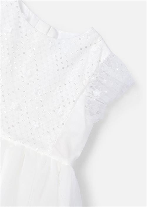 Mayoral Kız Çocuk Tüllü Elbise Krem 3914