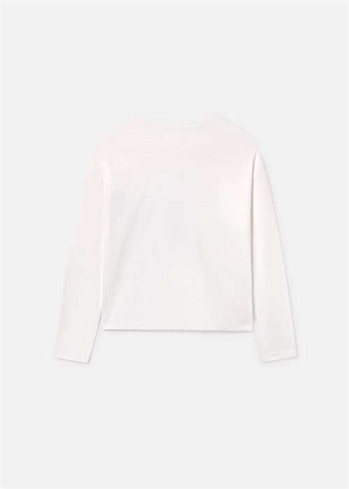Mayoral Kız Çocuk Uzun Kol Sweatshirt Ekru 7019