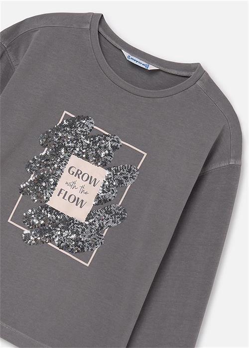Mayoral Kız Çocuk Uzun Kollu Tişört Gri 7010