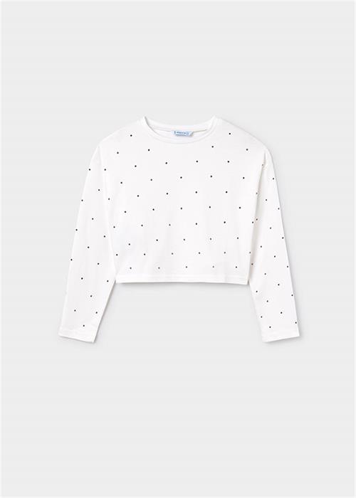 Mayoral Kız Çocuk Uzun Kollu Tişört Krem 7094