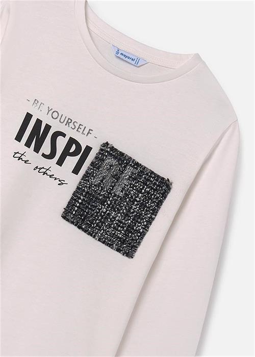 Mayoral Kız Çocuk Uzun Kollu Tişört Krem 7017