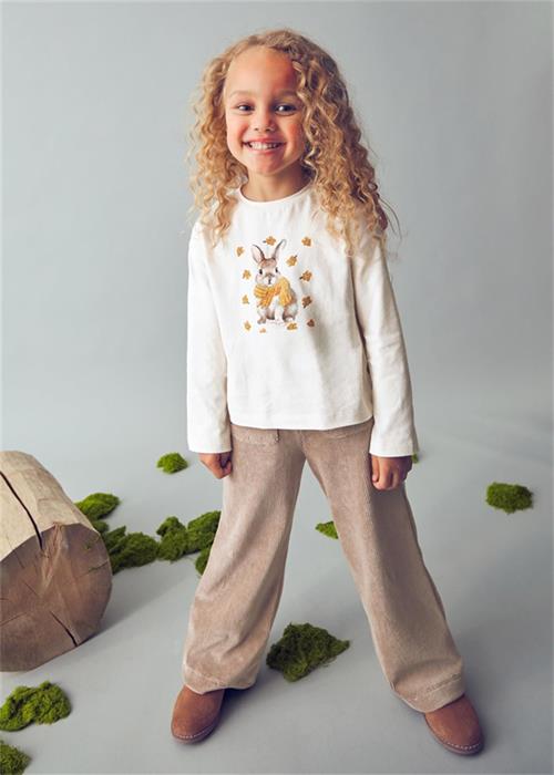 Mayoral Kız Çocuk Uzun Kollu Tişört Krem 4009