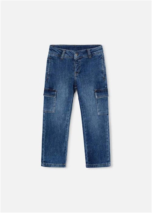 Mayral Erkek Çocuk Kargo Kot Pantolon Mavi 3578