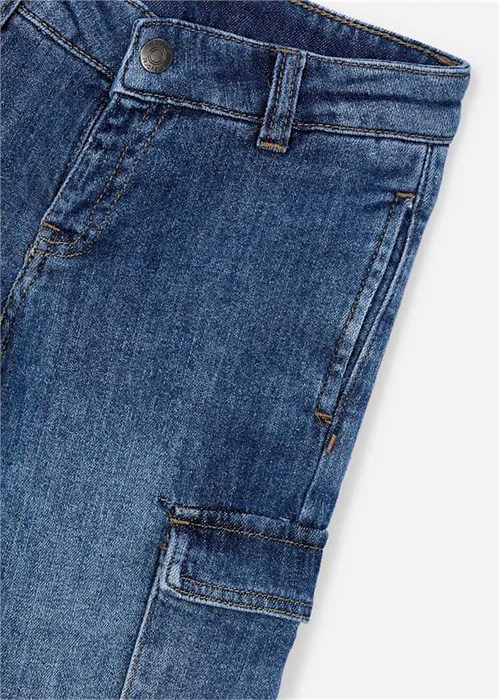 Mayral Erkek Çocuk Kargo Kot Pantolon Mavi 3578