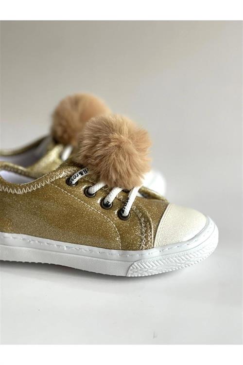Merli&Rose Kız Çocuk Fun Sneaker Simli Ayakkabı Gold 603-P(B)-20