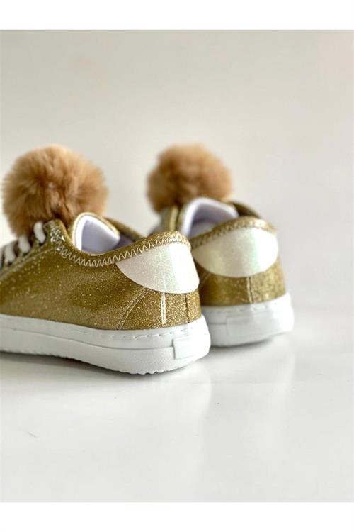 Merli&Rose Kız Çocuk Fun Sneaker Simli Ayakkabı Gold 603-P(B)-20