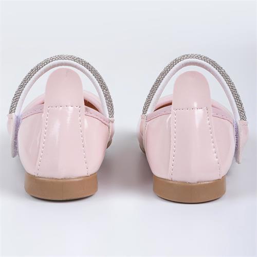 Merli&Rose Kız Çocuk Kalpli Babet Pudra Rugan P10005