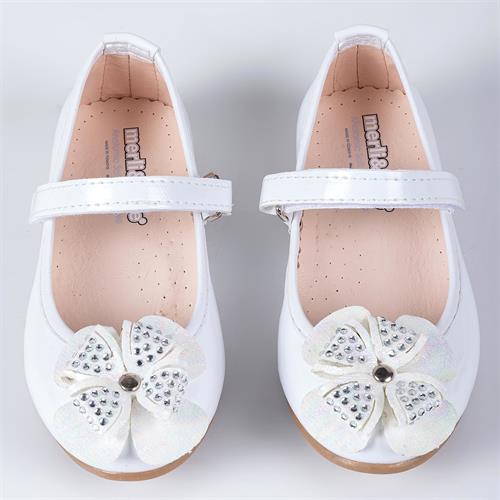 Merli&Rose Kız Çocuk Yonca Babet Beyaz Rugan P9060