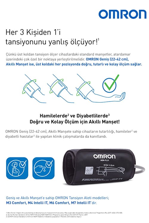 Omron M2+ Geniş Manşetli Üst Koldan Pilli Dijital Tansiyon Aleti