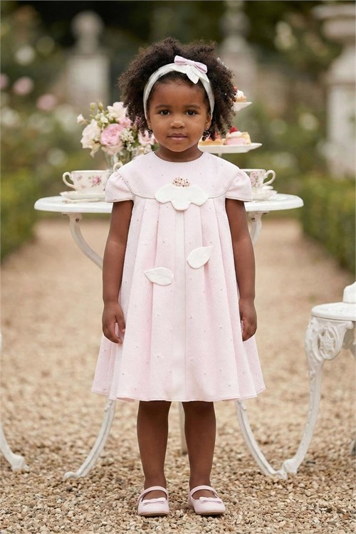 Pamina Kız Bebek Bandanalı 3D Elbise Pembe 36173