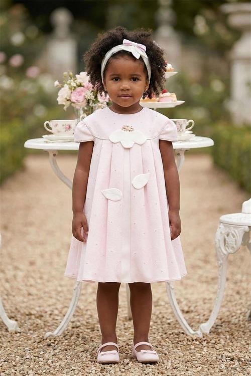 Pamina Kız Bebek Bandanalı 3D Elbise Pembe 36173