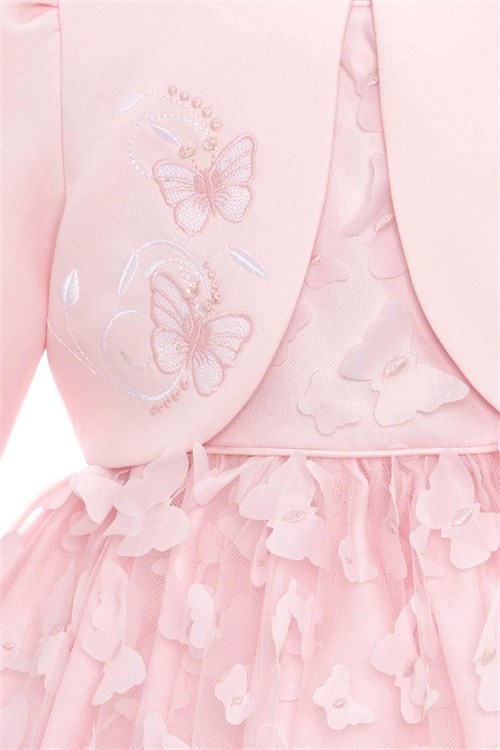 Pamina Kız Bebek Bolero Elbise Takım Pembe 36361