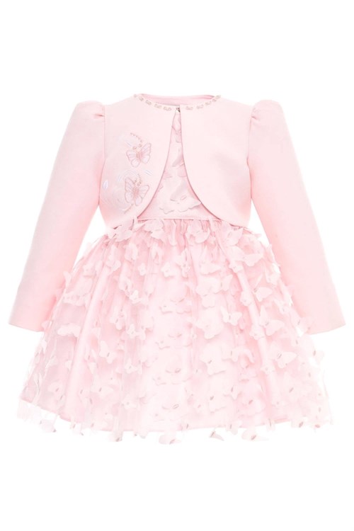 Pamina Kız Bebek Bolero Elbise Takım Pembe 36361