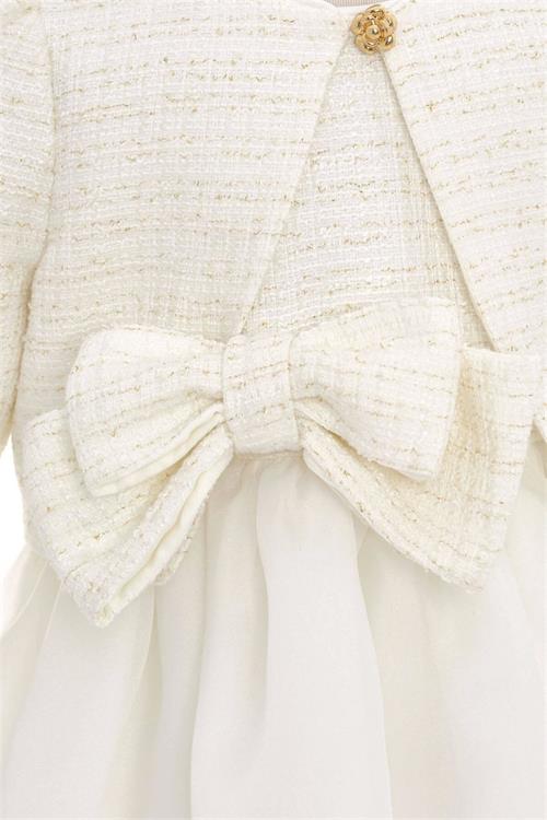 Pamina Kız Bebek Bolerolu Tül Elbise Ekru 36326