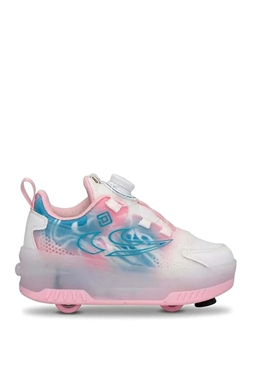 Pepino Kids Kız Çocuk Filet Patenli Spor Ayakkabı Beyaz Pembe 2227
