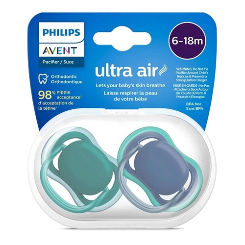 Philips Avent Erkek Bebek 2li Ultra Air 6-18 Ay Emzik Scf085/31