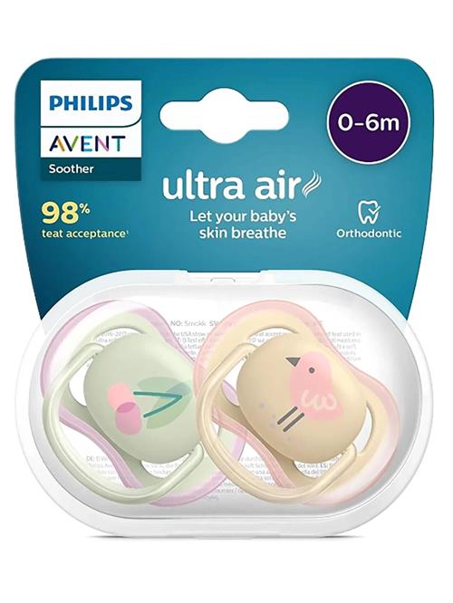 Philips Avent Kız Bebek 2li Ultra Air 0-6 Ay Emzik Scf085/13
