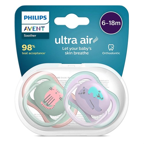 Philips Avent Kız Bebek 2li Ultra Air 6-18 Ay Emzik Scf085/18