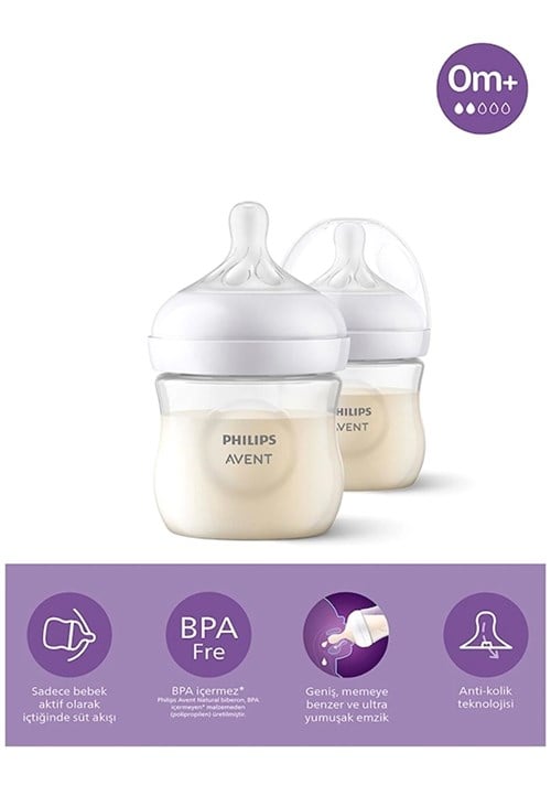 Philips Avent Natural Response Doğal Tepkili Pp 2li Biberon Seti 125ml 0 Ay SCY900/02 