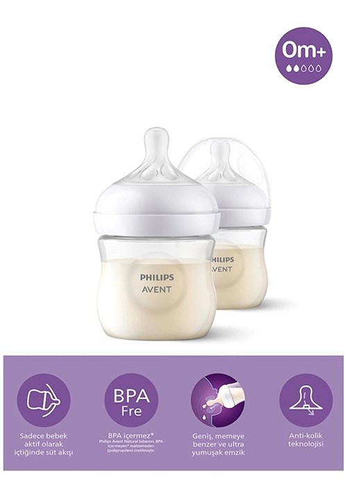 Philips Avent Natural Response Doğal Tepkili Pp 2li Biberon Seti 125ml 0 Ay SCY900/02 