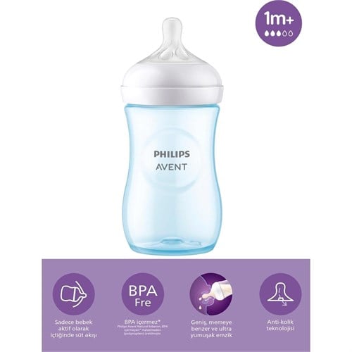 Philips Avent Natural Response Tepkili Pp Mavi Biberon 260ml 1 Ay SCY903/21