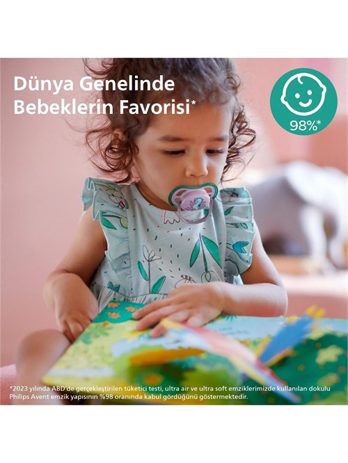 Philips Avent Ultra Aır Kız Bebek 2li 6-18 Ay Emzik Scf085/61