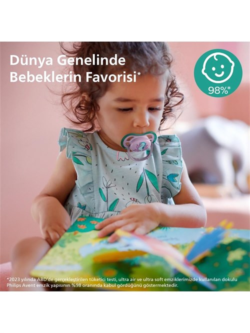 Philips Avent Ultra Aır Kız Bebek 2li 6-18 Ay Emzik Scf085/61