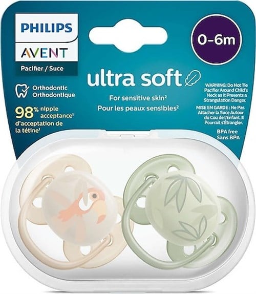 Philips Avent Ultra Soft Yumuşak Emzik 2li 0-6+ Ay Erkek Scf091/07