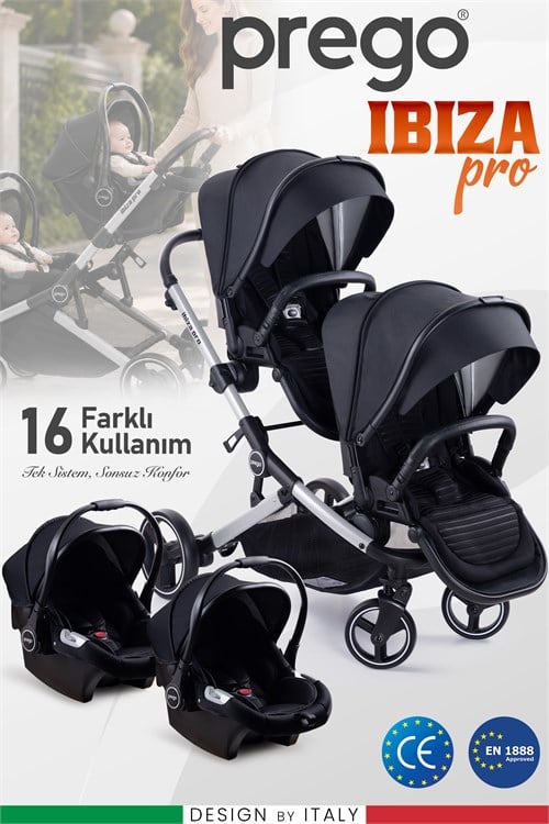 Prego 2071 İbiza Pro Travel Sistem İkiz Bebek Arabası