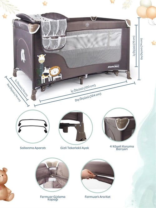 Prego Atlanta Max Oyun Parkı 70*120 Bej 8056