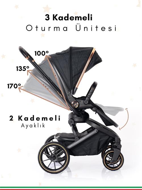 Prego Calista Travel Sistem Bebek Arabası Siyah 2045 