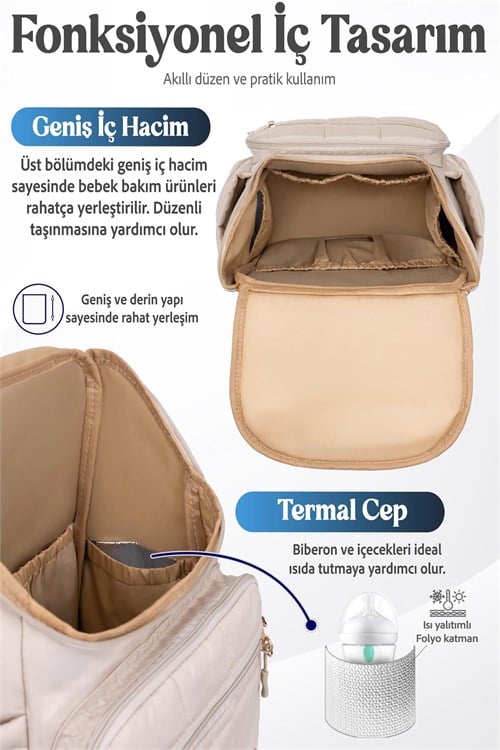 Prego Glory Bebek Bakım Çantası Bej 3070