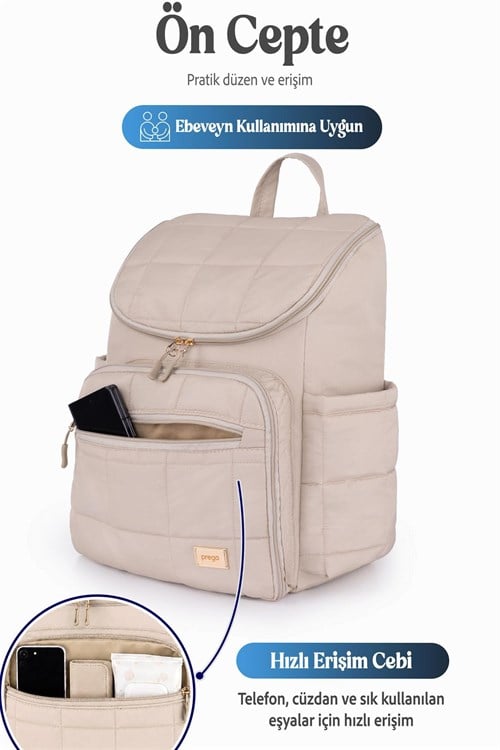 Prego Glory Bebek Bakım Çantası Bej 3070