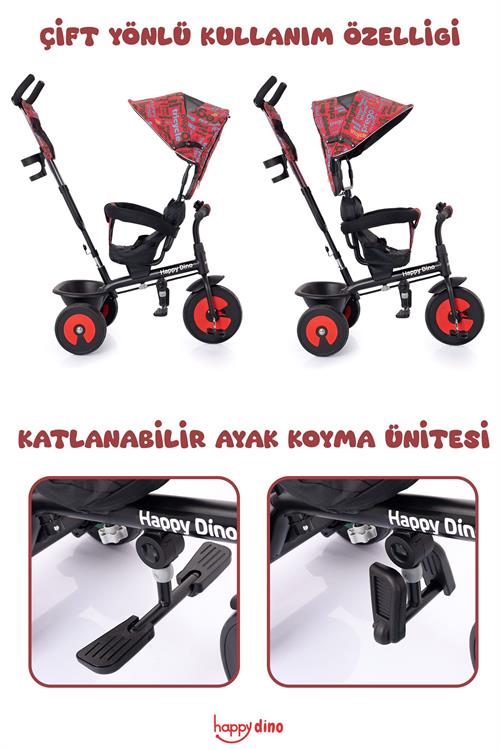 Prego Happy Dino Çocuk Bisikleti T307 Kırmızı