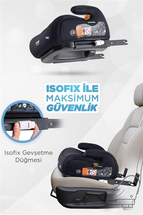 Prego Hera İ-Size İsofixli Yükseltici Oto Koltuğu Siyah 4099