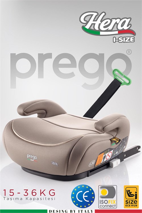 Prego Hera İ-Size İsofixli Yükseltici Oto Koltuğu Bej 4099