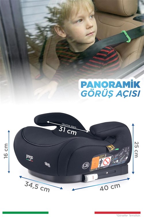 Prego Hera İ-Size İsofixli Yükseltici Oto Koltuğu Siyah 4099