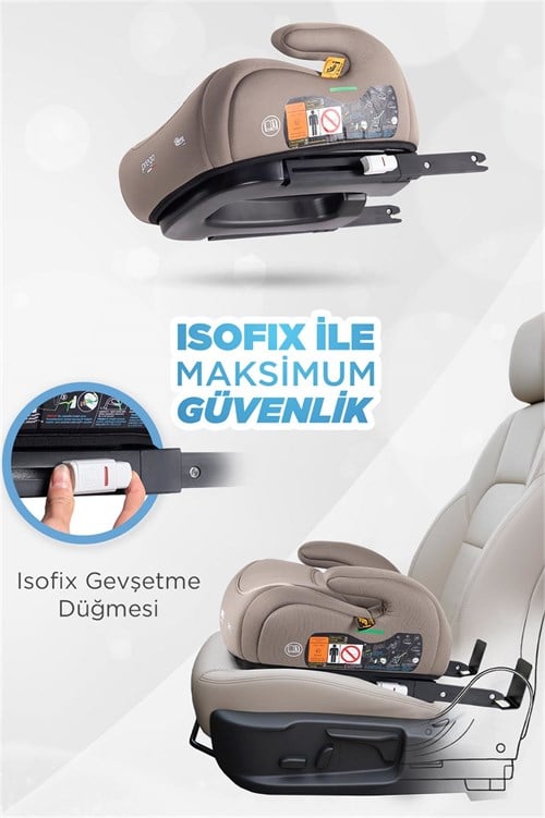 Prego Hera İ-Size İsofixli Yükseltici Oto Koltuğu Bej 4099