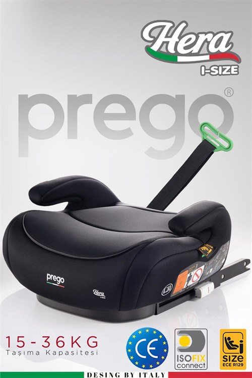 Prego Hera İ-Size İsofixli Yükseltici Oto Koltuğu Siyah 4099
