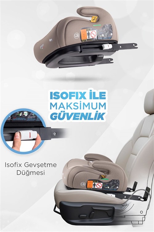 Prego Hera İ-Size İsofixli Yükseltici Oto Koltuğu Bej 4099
